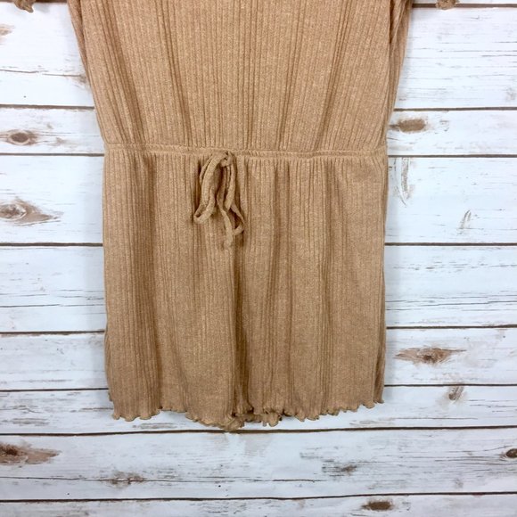 Khaki MakeMeChic High Waist Romper - Picture 4 of 12